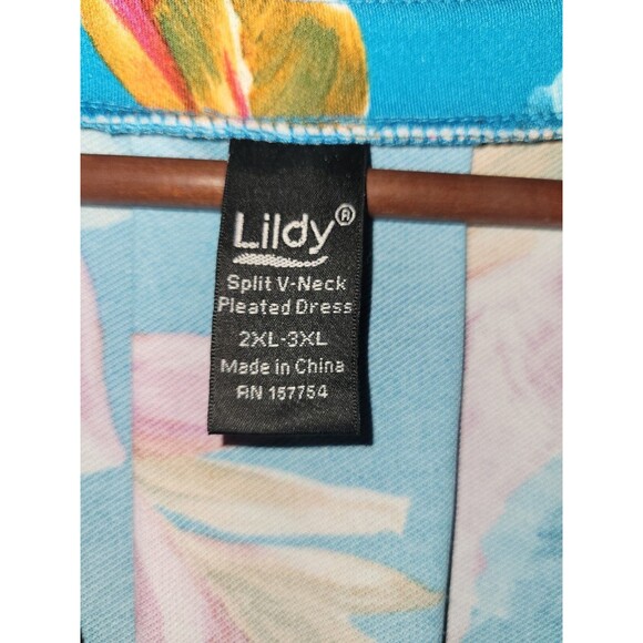 Lildy Dress Womens 2X-3X Bright Floral Pockets Stretch Summer - Picture 4 of 4